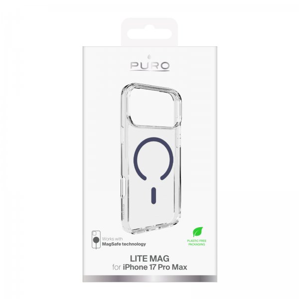 Puro iPhone 17 Pro Max Deksel Lite Mag Transparent Blå