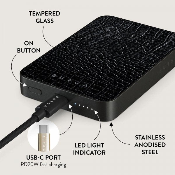 Burga Powerbank MagSafe 5000 mAh Reaper's Touch Metallgrå