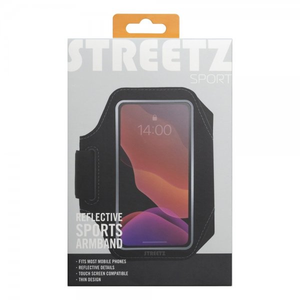 Streetz Armbånd Reflective Sports Armband Slim Svart