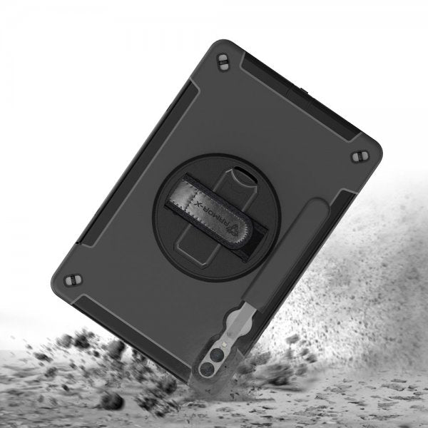 Armor-X Samsung Galaxy Tab S9 FE Plus Deksel Rainproof Rugged Case Hand Strap Kickstand