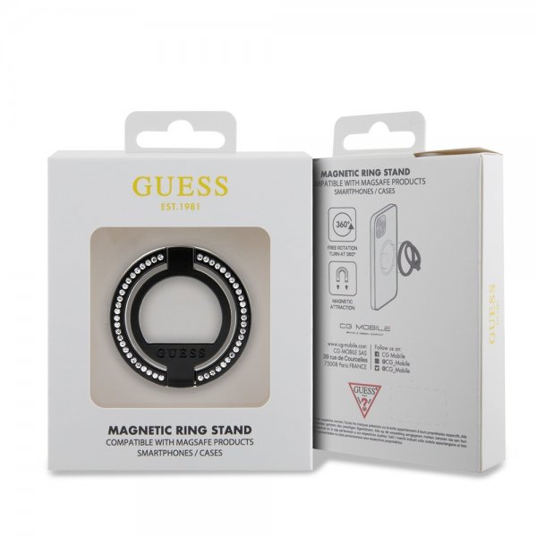 Guess Ring Stand MagSafe Svart