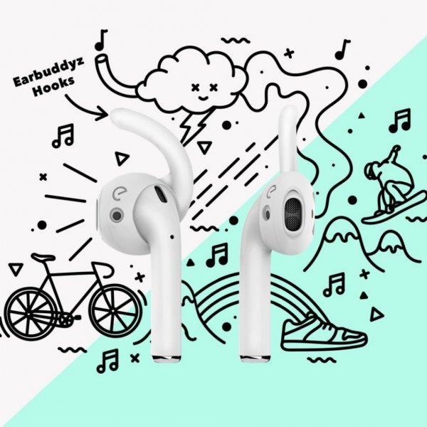 KeyBudz EarBuddyz Ear Hooks för AirPods och EarPods HHvit