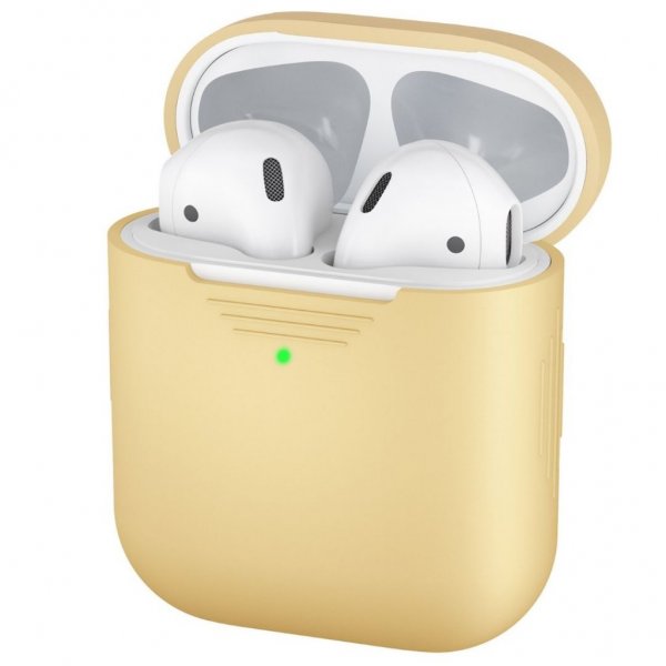 KeyBudz AirPods (1/2) Deksel PodSkinz Skyddande SilikonDeksel PastellGul