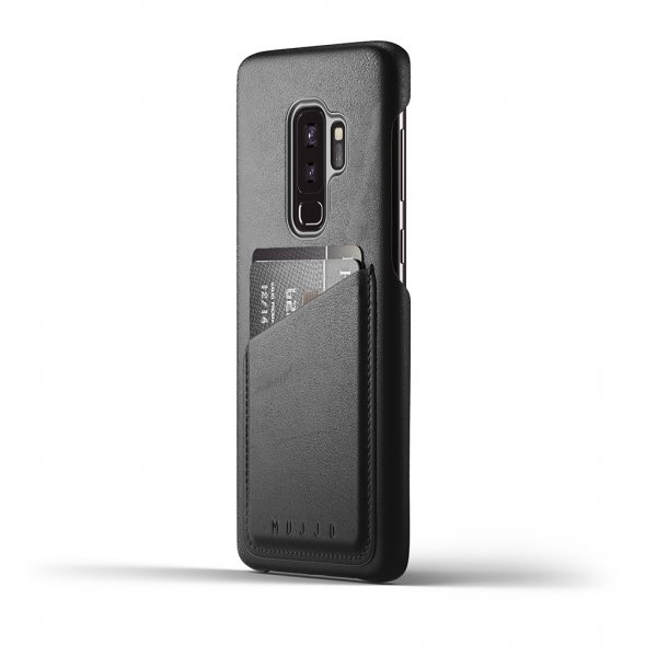 Mujjo Samsung Galaxy S9 Plus Deksel Full Leather Wallet Case Svart