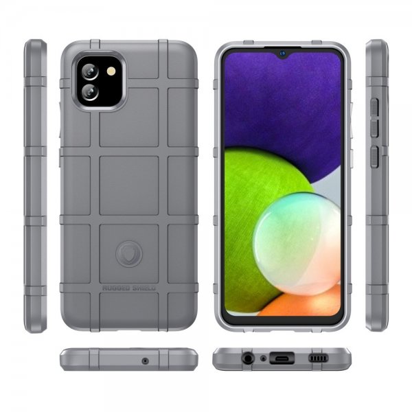 Samsung Galaxy A03 Deksel Rutemønster Grå