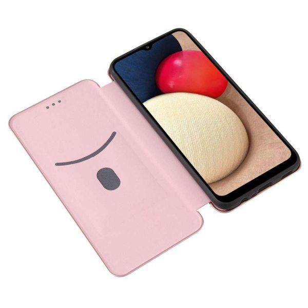 Samsung Galaxy A03s Etui Karbonfibertekstur Rosegull