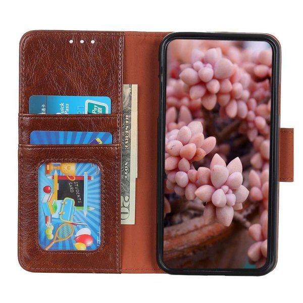 Samsung Galaxy A03s Etui Nappatekstur Brun