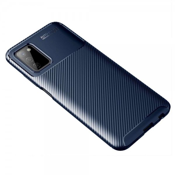 Samsung Galaxy A03s Deksel Karbonfibertekstur Blå