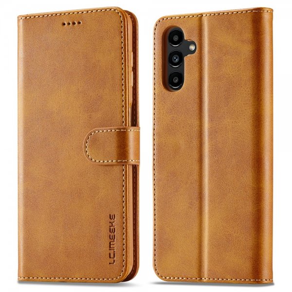 Lc.Imeeke Samsung Galaxy A04s/Galaxy A13 5G Etui med Kortlomme stativfunksjon Lysebrun