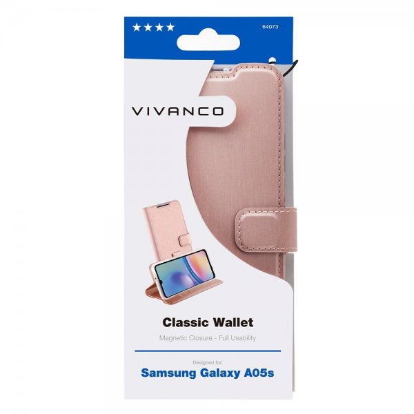 Vivanco Samsung Galaxy A05s Etui Classic Wallet Rosegull