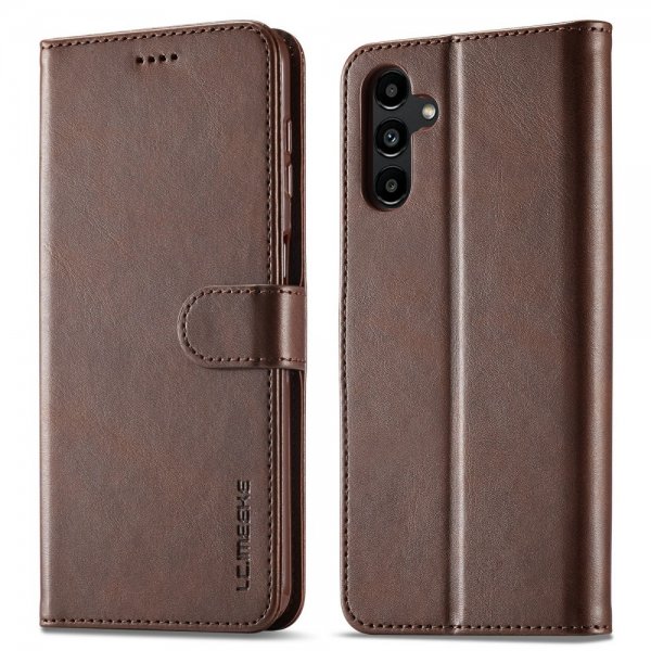 Lc.Imeeke Samsung Galaxy A05s Etui med Kortlomme stativfunksjon Mørkebrun