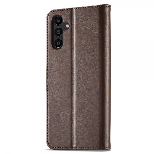 Lc.Imeeke Samsung Galaxy A05s Etui med Kortlomme stativfunksjon Mørkebrun