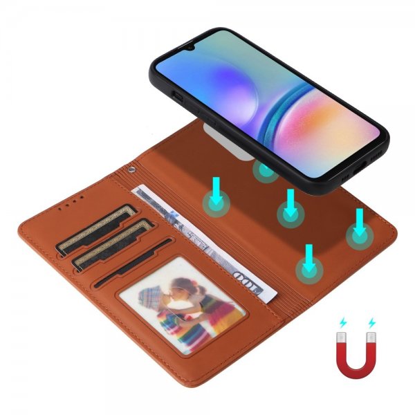 Betopnice Samsung Galaxy A05s Etui Avtagbart Deksel 005 Brun