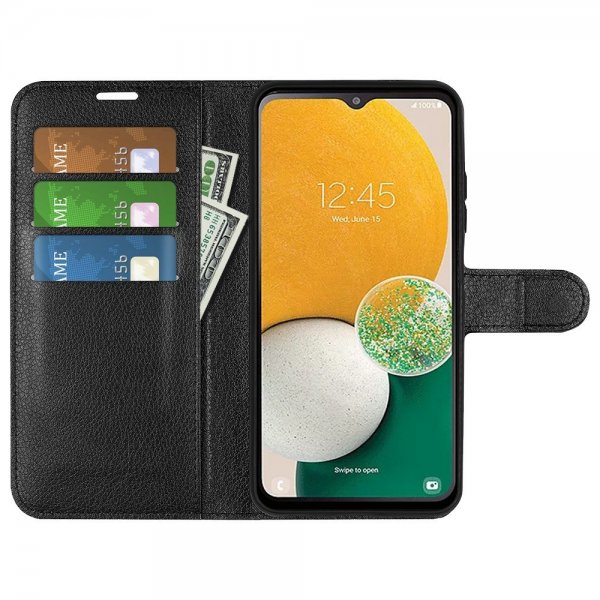 Samsung Galaxy A14 Etui Litchi Svart