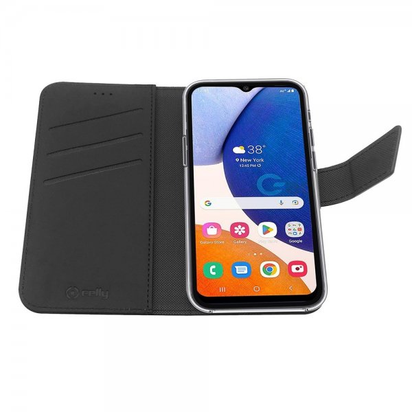 Celly Samsung Galaxy A14 Etui Wally Wallet Case Svart