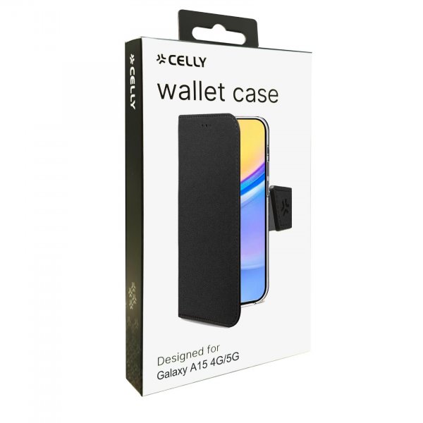 Celly Samsung Galaxy A15 Etui Wally Wallet Case Svart