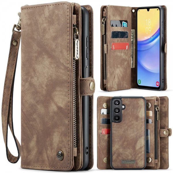 CaseMe Samsung Galaxy A16 Etui 008 Series Avtakbart Deksel Brun