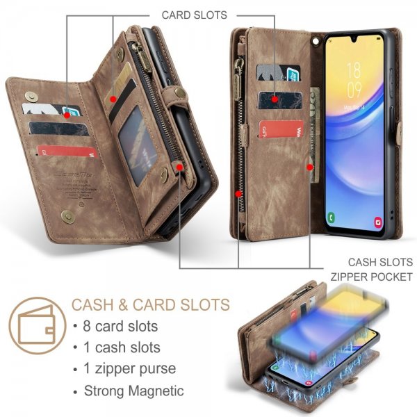 CaseMe Samsung Galaxy A16 Etui 008 Series Avtakbart Deksel Brun