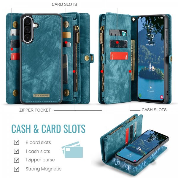 CaseMe Samsung Galaxy A17 Etui 008 Series Avtakbart Deksel Blå