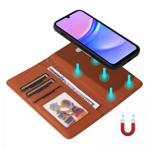 Betopnice Samsung Galaxy A17 Etui Avtagbart Deksel 005 Brun