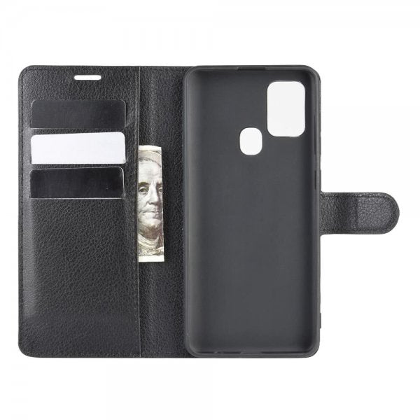 Samsung Galaxy A21s Etui Litchi Svart