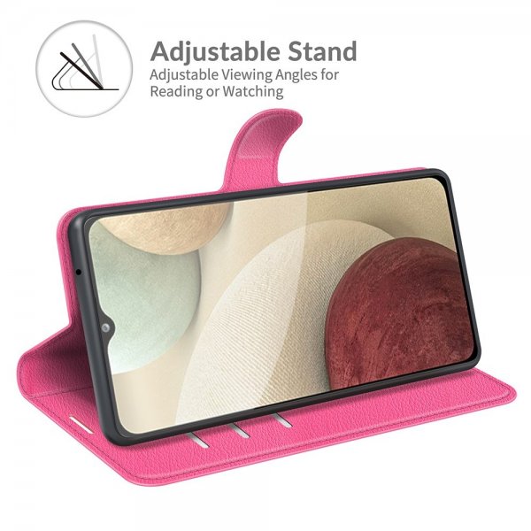 Samsung Galaxy A22 4G Etui Litchi Magenta