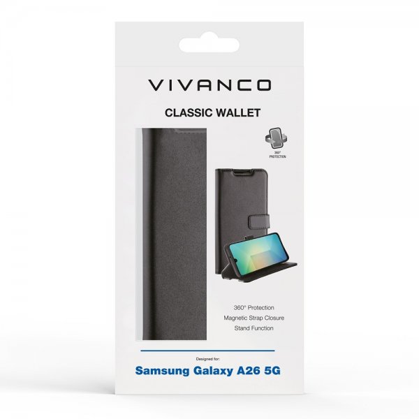 Vivanco Samsung Galaxy A26 Etui Classic Wallet Svart