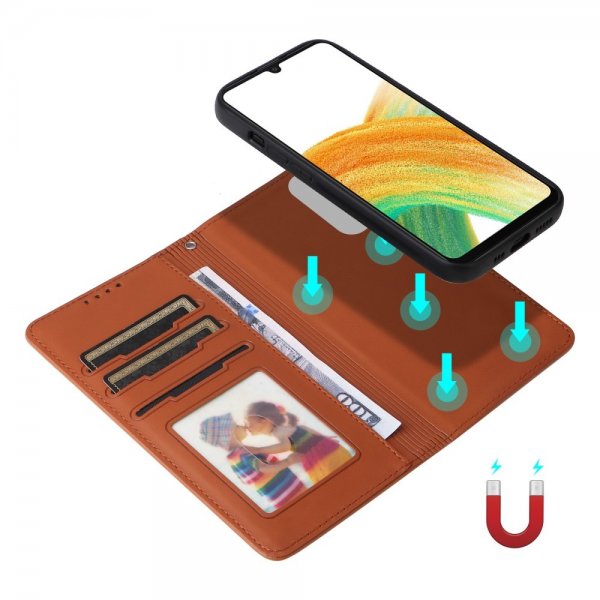 Betopnice Samsung Galaxy A33 5G Etui Avtagbart Deksel 005 Brun