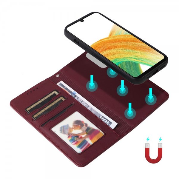 Betopnice Samsung Galaxy A33 5G Etui Avtagbart Deksel 005 Rød