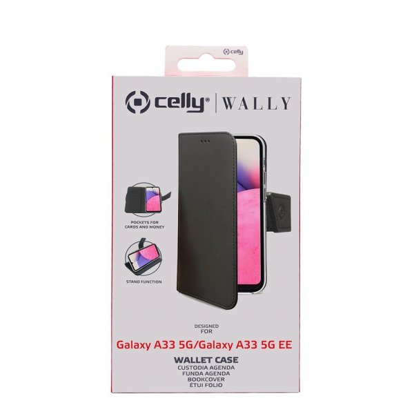 Celly Samsung Galaxy A33 5G Etui Wally Wallet Case Svart