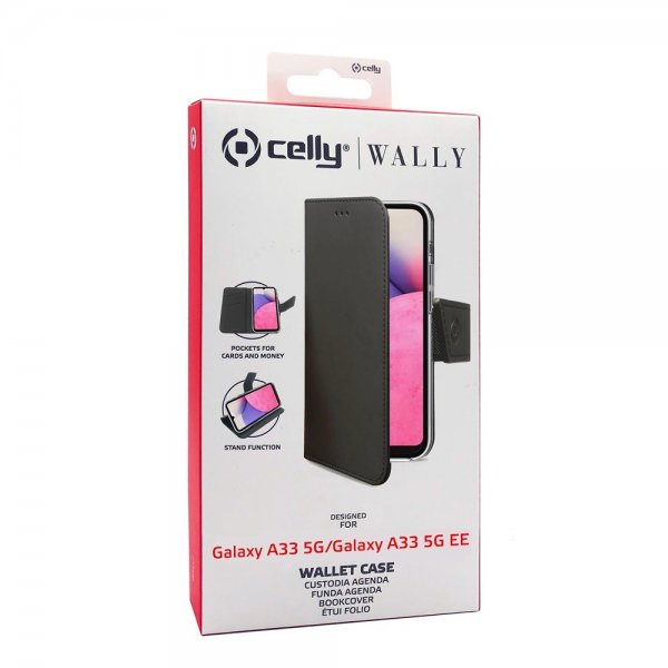 Celly Samsung Galaxy A33 5G Etui Wally Wallet Case Svart