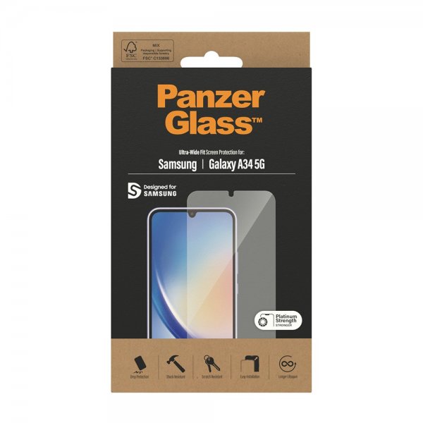 PanzerGlass Samsung Galaxy A34 5G Skjermbeskytter Ultra-Wide Fit