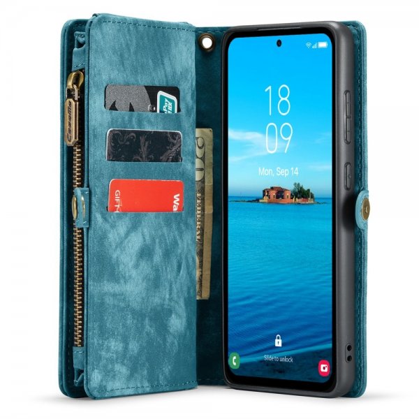 CaseMe Samsung Galaxy A35 Etui 008 Series Avtakbart Deksel Blå