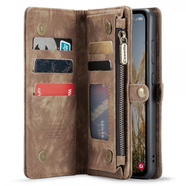 CaseMe Samsung Galaxy A35 Etui 008 Series Avtakbart Deksel Brun