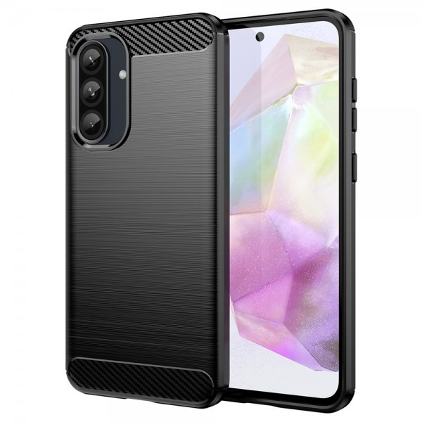 Samsung Galaxy A36/Galaxy A56 Deksel Børstet Karbonfibertekstur Svart