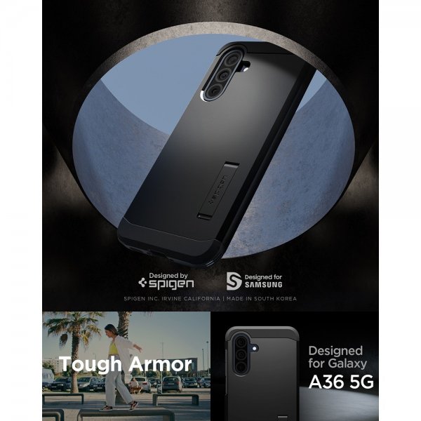 Spigen Samsung Galaxy A36 Deksel Tough Armor Svart