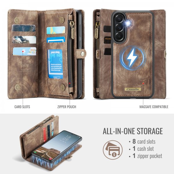 CaseMe Samsung Galaxy A37 Etui 008 Series Avtakbart Deksel Brun