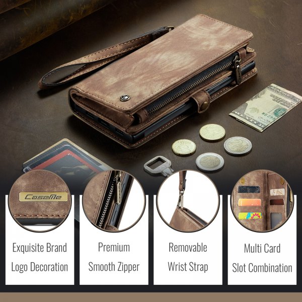 CaseMe Samsung Galaxy A37 Etui 008 Series Avtakbart Deksel Brun