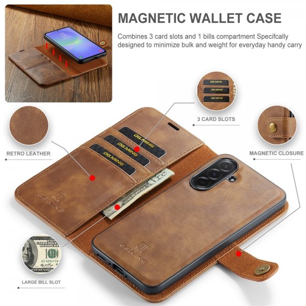 Dg.Ming Samsung Galaxy A37 Etui Avtagbart Deksel Brun