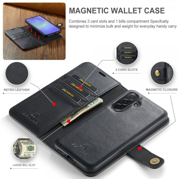 Dg.Ming Samsung Galaxy A37 Etui Avtagbart Deksel Svart