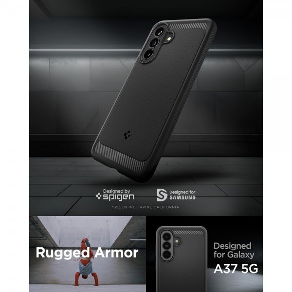 Spigen Samsung Galaxy A37 Deksel Rugged Armor Matte Black