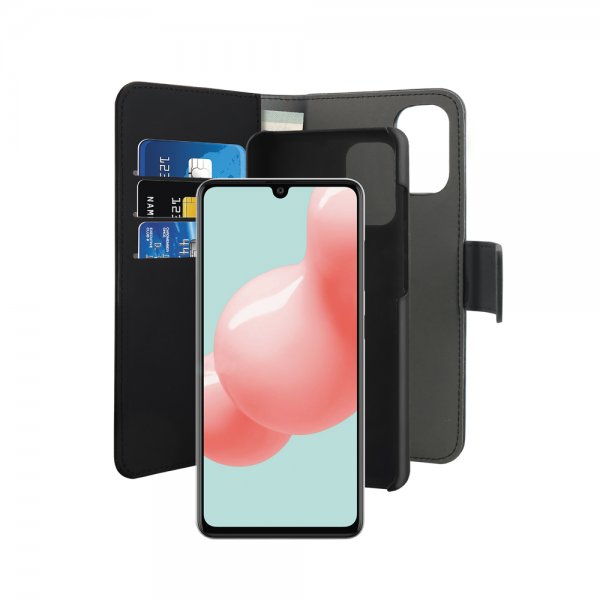 Puro Samsung Galaxy A41 Etui Wallet Detachable 2 in 2 Svart
