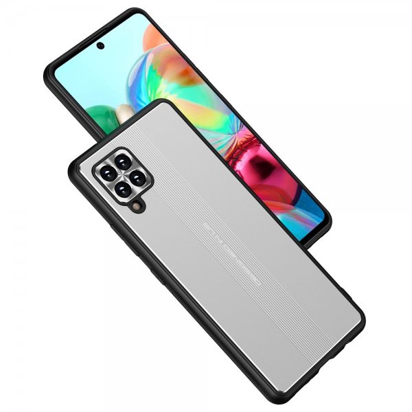 Samsung Galaxy A42 5G Deksel med Metallplate Sølv