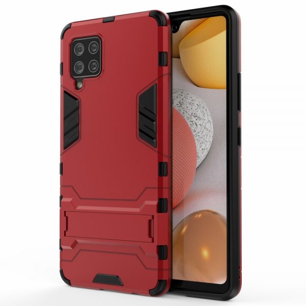 Samsung Galaxy A42 5G Deksel Armor Stativfunksjon Rød