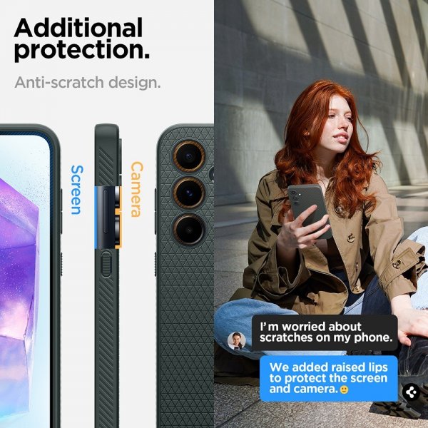Spigen Samsung Galaxy A55 Deksel Liquid Air Abyss Green