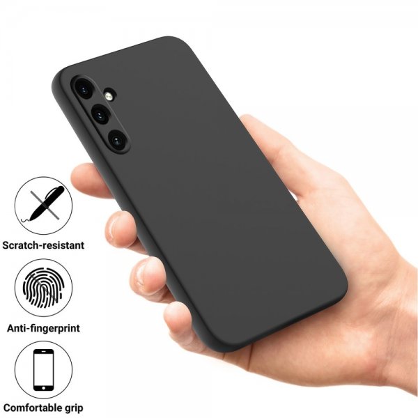 Samsung Galaxy A55 Deksel med Stropp Silikon Svart
