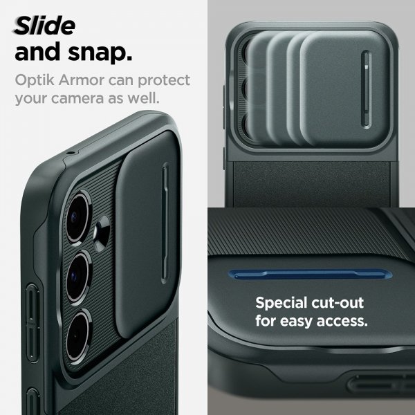 Spigen Samsung Galaxy A55 Deksel Optik Armor Abyss Green