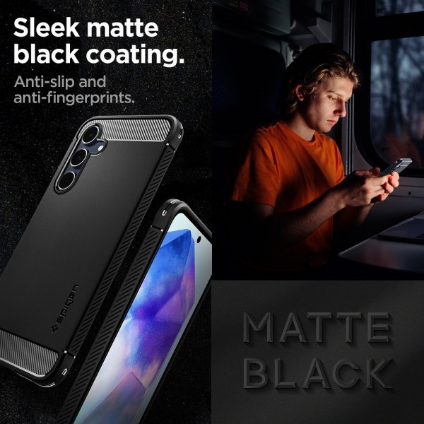 Spigen Samsung Galaxy A55 Deksel Rugged Armor Matte Black