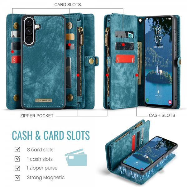 CaseMe Samsung Galaxy A56 Etui 008 Series Avtakbart Deksel Blå