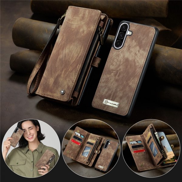 CaseMe Samsung Galaxy A56 Etui 008 Series Avtakbart Deksel Brun